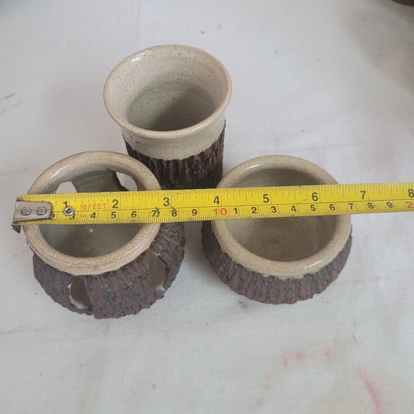 Vintage Studio Art Pottery Artist Signed set of 3