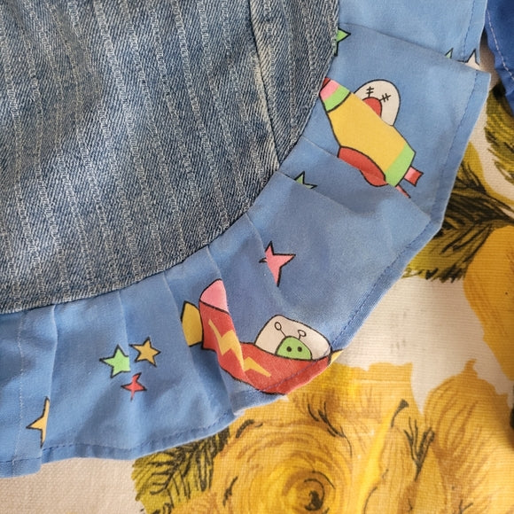 Vintage Apron Hand Crafted Alien Jean