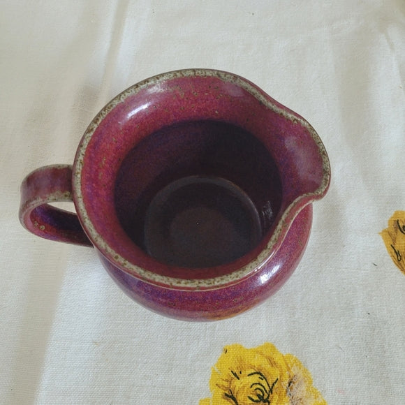 Studio Pottery Pitcher and Basin Cranberry Artist Signed