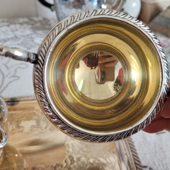 Vintage Sliver Plate Cream and Sugar with Tray made in Canada