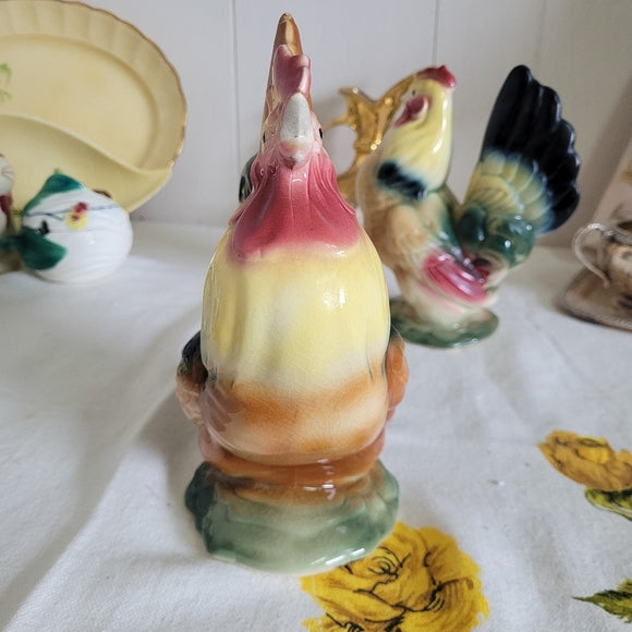 Vintage Ceramic Hen and Rooster Figurines