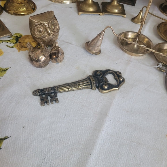 Vintage Brass Skelton Key Bottle Opener Italy