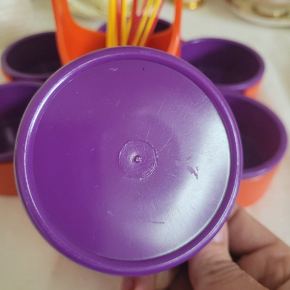 Vintage Party snack set “Better maid” by Dialene, UK Retro Orange Purple