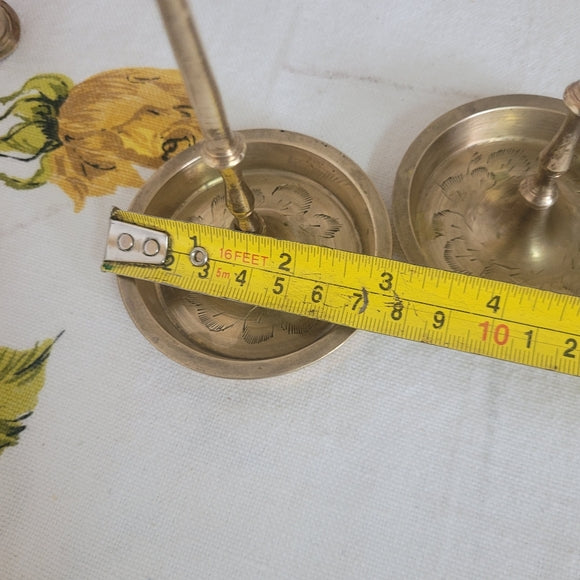 Vintage Brass Candleholders set of 2 with Snuffer