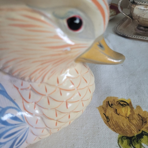 Duck Figurine Ceramic Painted