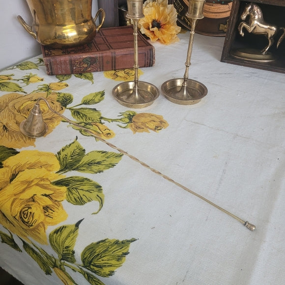 Vintage Brass Candleholders set of 2 with Snuffer