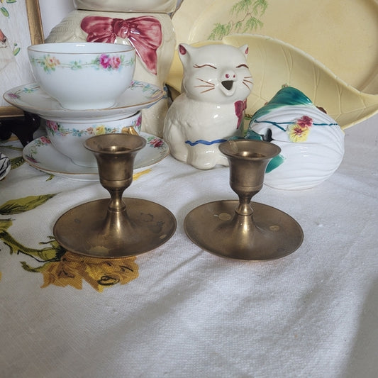 Vintage Brass Candleholders set of 2