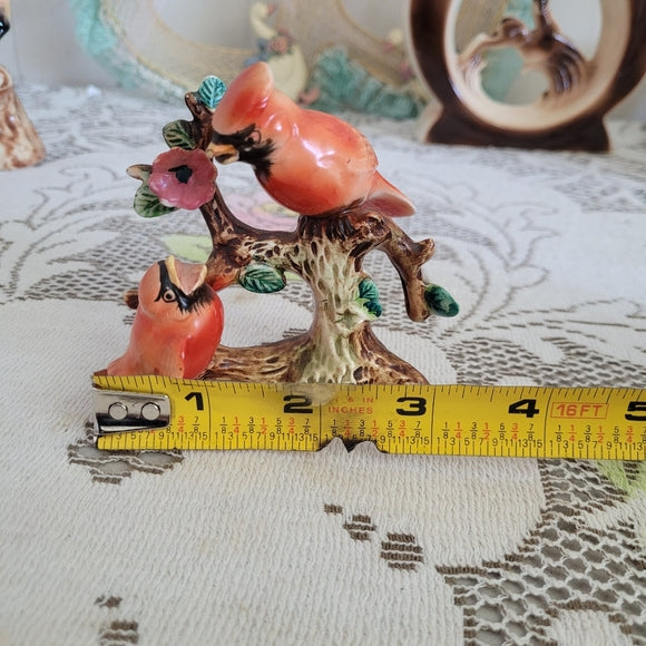 Vintage Cardinal Bird Figurine Japan