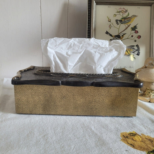 Vintage Brass Tissue Box Cover Ornate