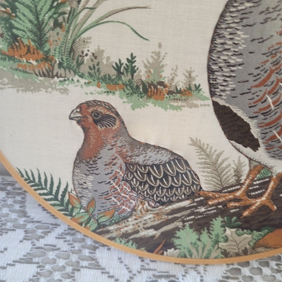 Vintage Game Birds Quilted Framed