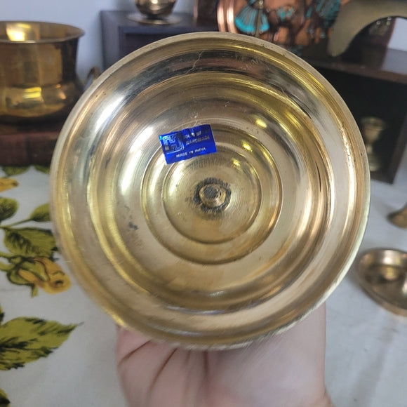 Vintage Brass Pillar Candle Holder India