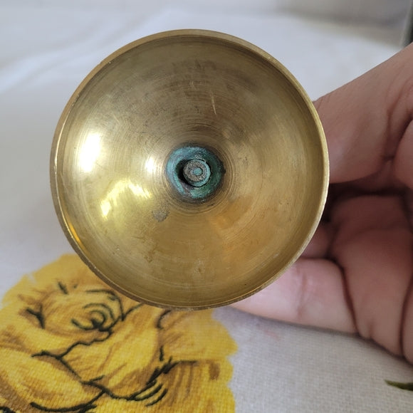 Vintage Brass Candleholders Etched set of 2