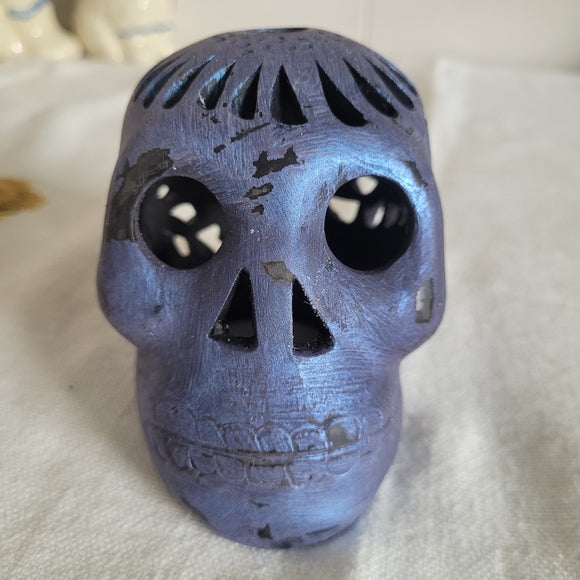 Upcycled Skull Candle Cover Decor