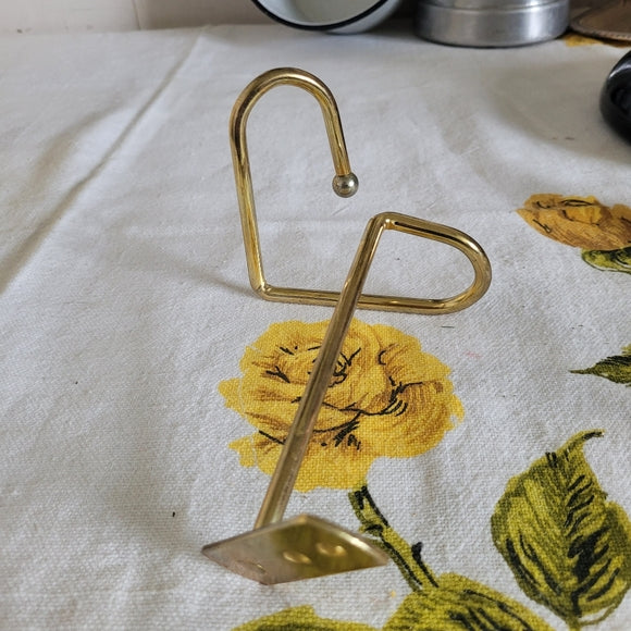 Vintage Brass Heart Hooks set of 2