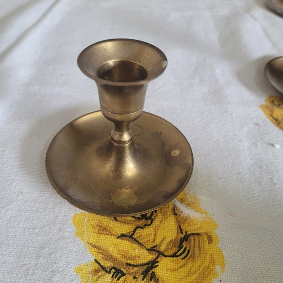 Vintage Brass Candleholders set of 2