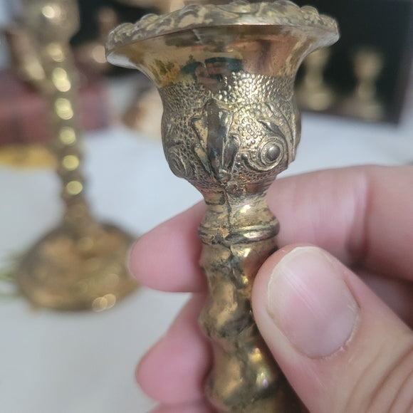 Vintage Brass Candleholders set of 2