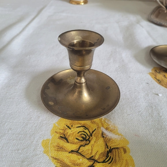 Vintage Brass Candleholders set of 2