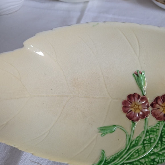 Vintage Carlton Ware Leaf Tray Floral Porcelain Celery Dish