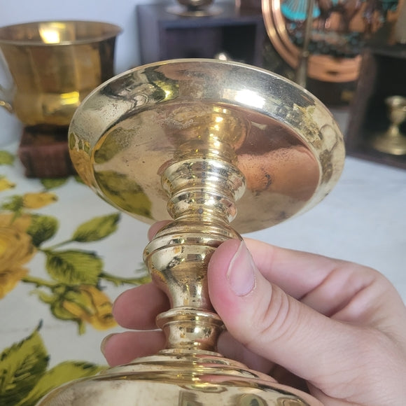 Vintage Brass Pillar Candle Holder India