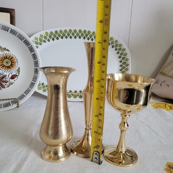 Vintage Brass Vinette set of 3