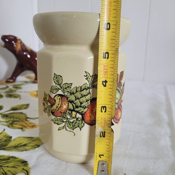 Vintage Utensil Holder Mushrooms and Vegetables