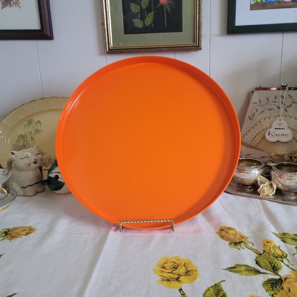 Vintage Melamine Tray Orange Sweden Retro Mid-Century Modern