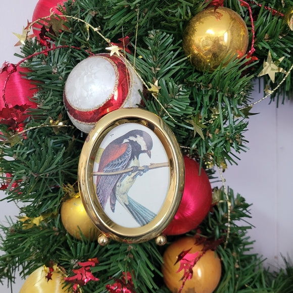 Bird in Brass Christmas Ornament Ready to Hang