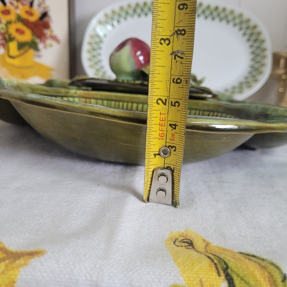 Vintage California Pottery Divided Tray Lidded Retro Mid-Century Modern