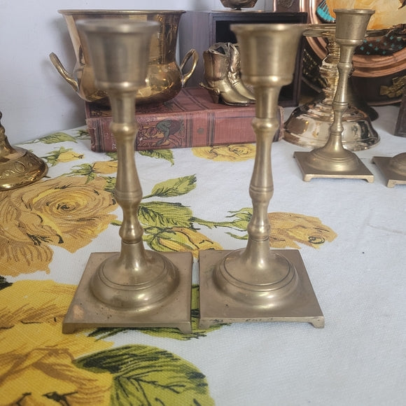 Vintage Brass Candleholders set of 2